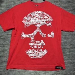 Sneaktip T Shirt Men’s XL Red Skull Short Sleeve Made in USA